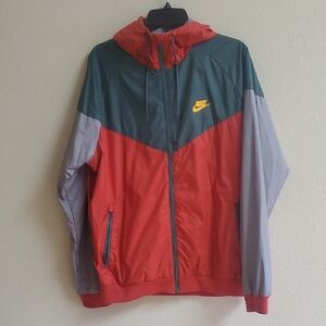 Nike Men's Red and Gray Windbreaker
